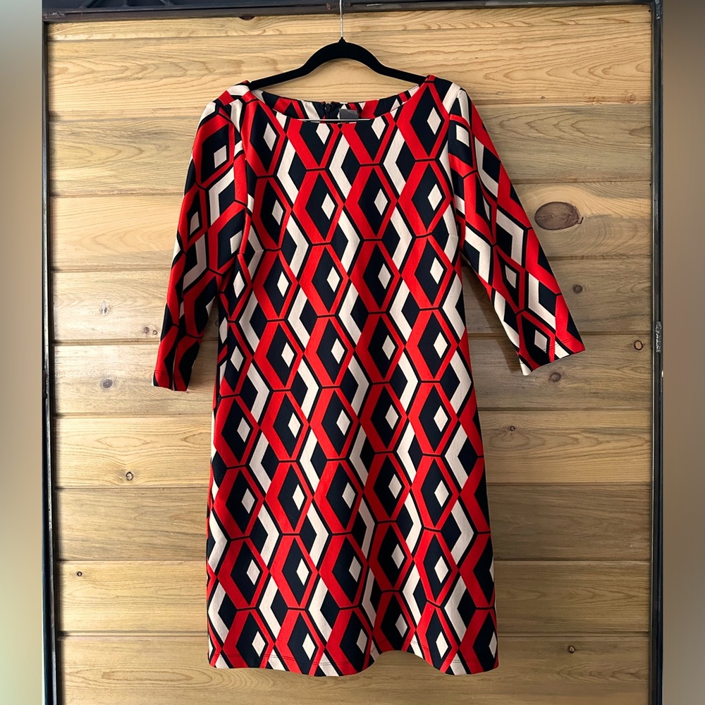 Taylor Geo Pattern Shift Dress | 10